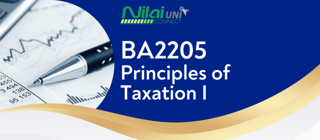 Principles of Taxation I